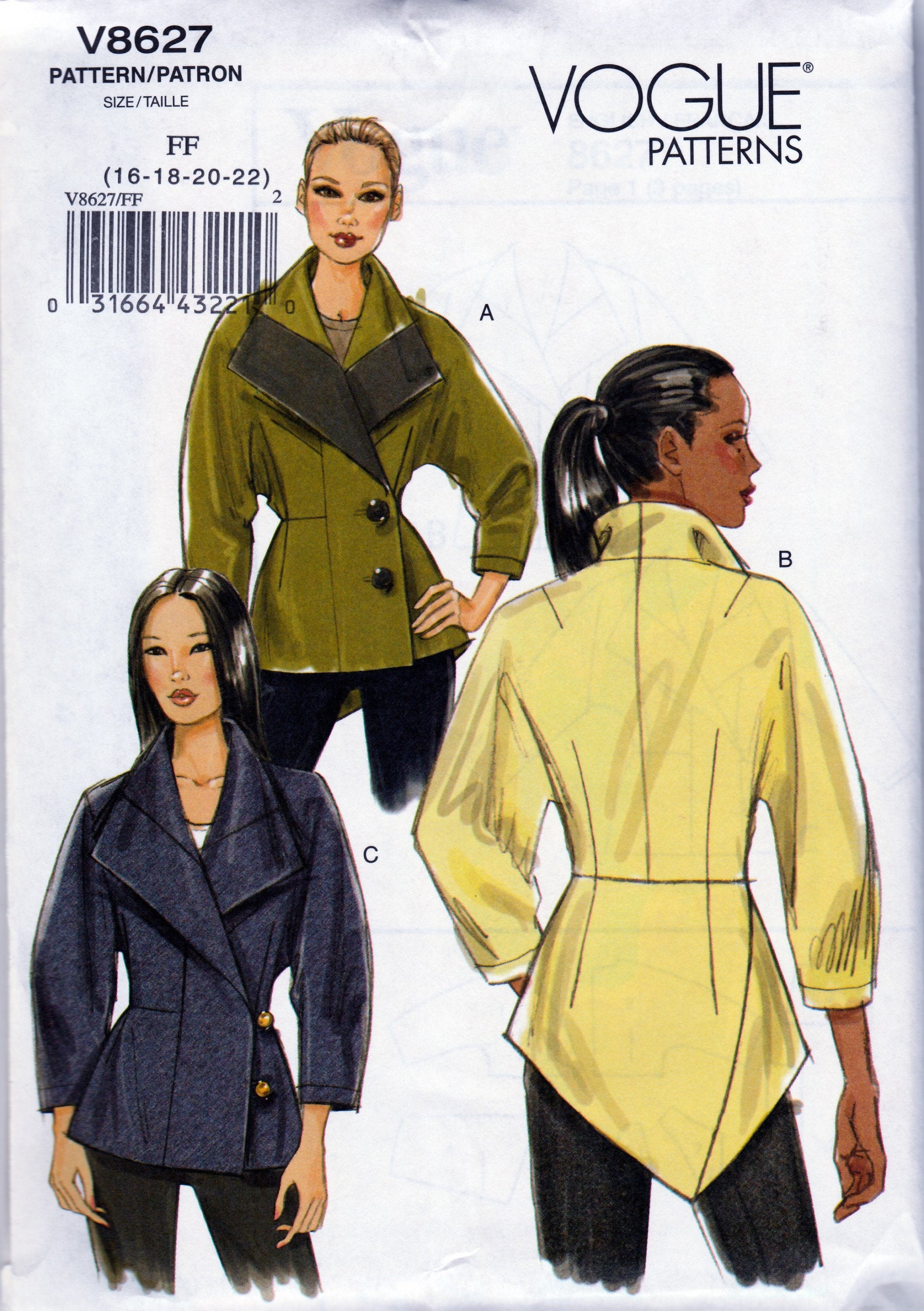 Jacket Set, Shaped Hemline - Vogue 8627 - Uncut Sewing
