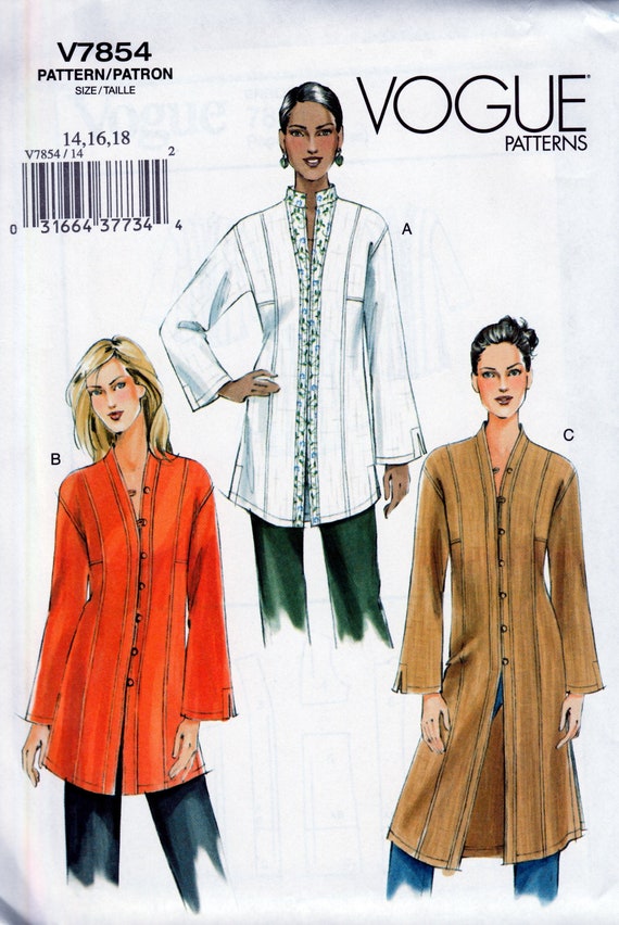 Straight or A-line Tunic Vogue 7854 Uncut Pattern - Etsy