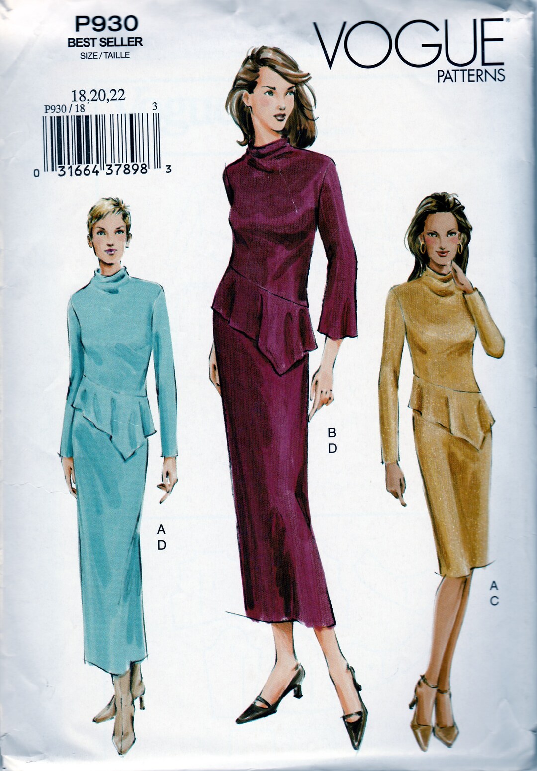 Tops & Skirts Vogue 7763 Uncut Pattern - Etsy