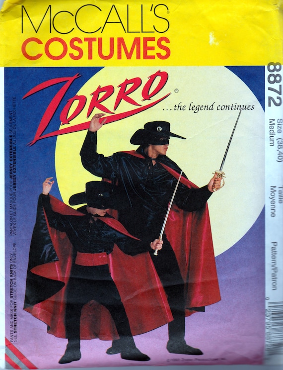 Zorro Costume McCall's 8872 Uncut Pattern