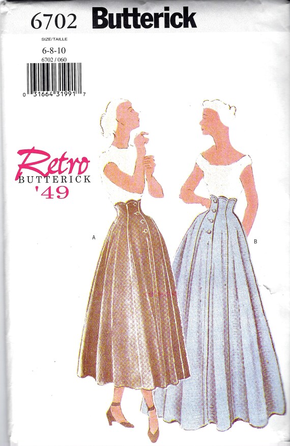 Retro 1949 Flared Skirt Reprint - Butterick 6702 - Uncut