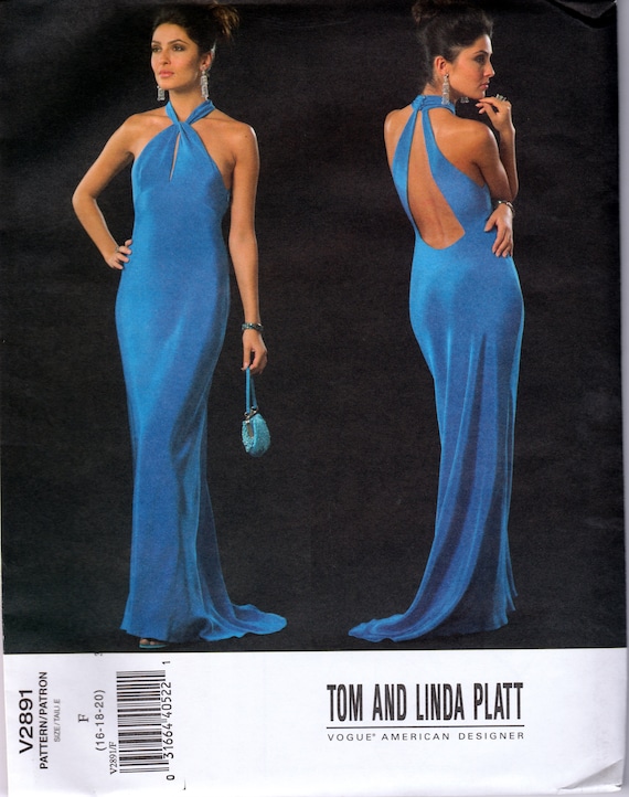 Halter Dress by Tom & Linda Platt Vogue 2891 Uncut Pattern - Etsy | Kleider
