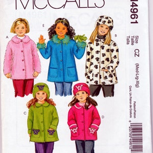 Kinder Fleece Mäntel & Mützen - McCall&#39;s 4961 - Ungeschnittenes Muster