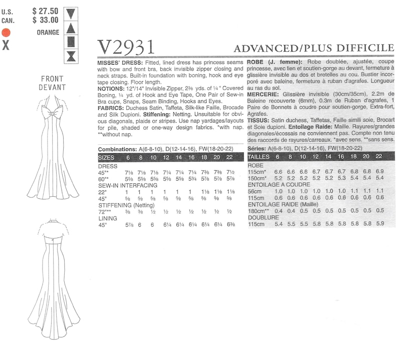 Vogue 2931 Evening Gown Sewing Pattern by Bellville Sassoon - Etsy