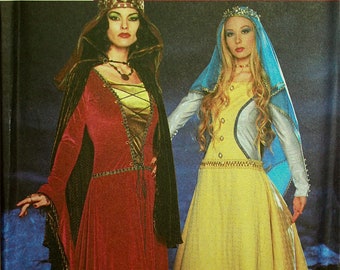 Medieval Dresses, Cape & Scarf Costume Butterick Pattern 9758  Uncut  Size 6-8-10-12  Bust 30.5-31.5-32.5-34"