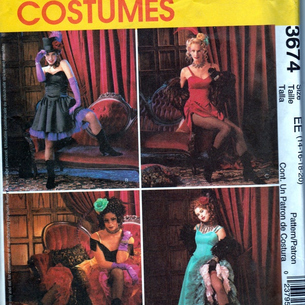 Can- Can or Saloon Girl Costumes - McCall's 3674 - Uncut pattern