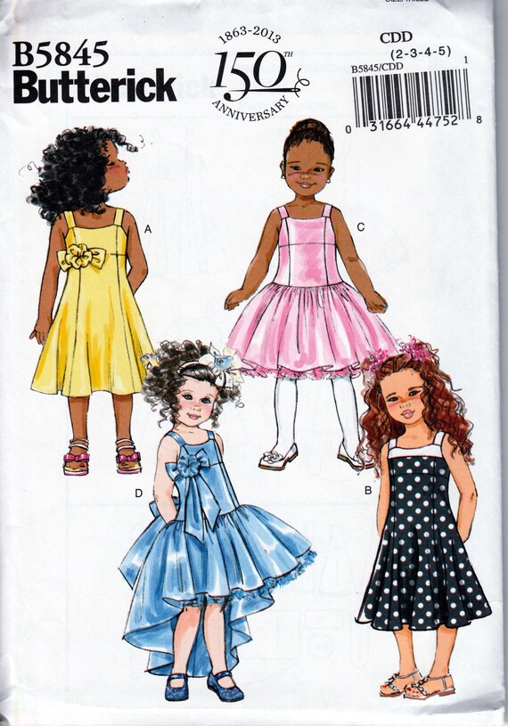 Retro Girls Dress Set Reprint Butterick 5845 Sewing Pattern
