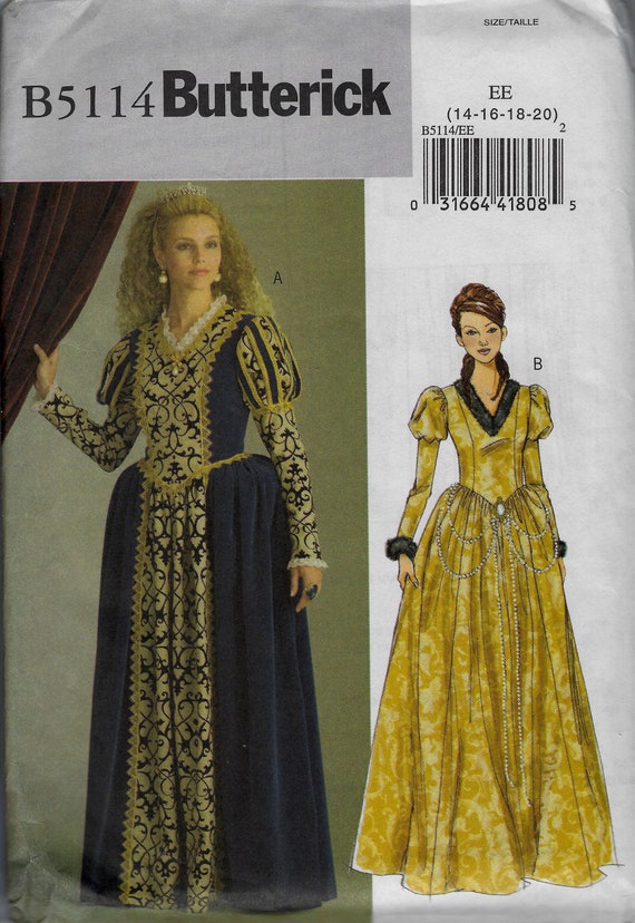 Butterick 5114 Renaissance Queen or Princess Costume Sewing Pattern