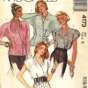 Blouse, Dolman Sleeves - McCalls 4173 - Uncut Sewing Pattern