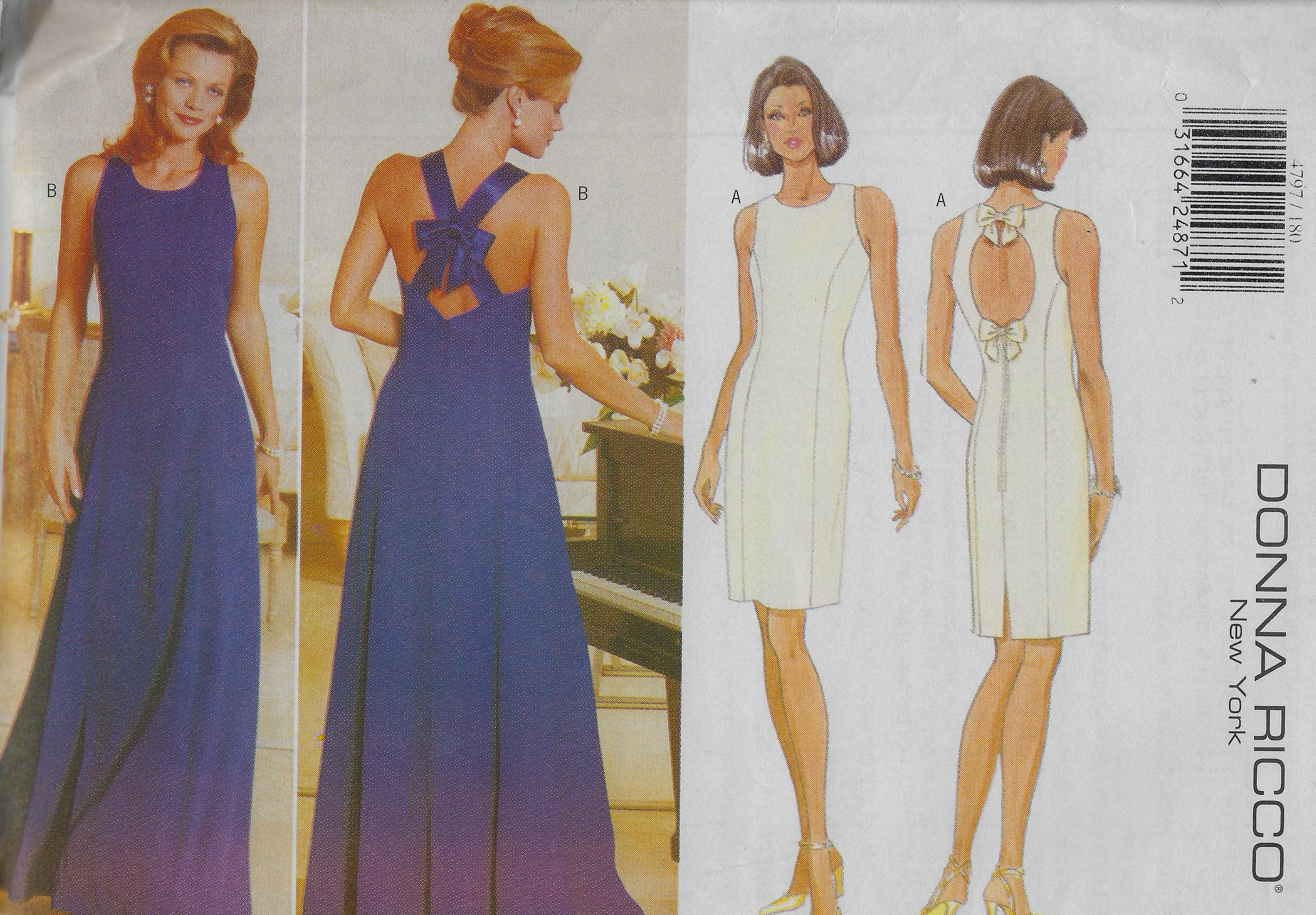 Donna Ricco Dress, Back Detail Butterick 4797 Sewing Pattern