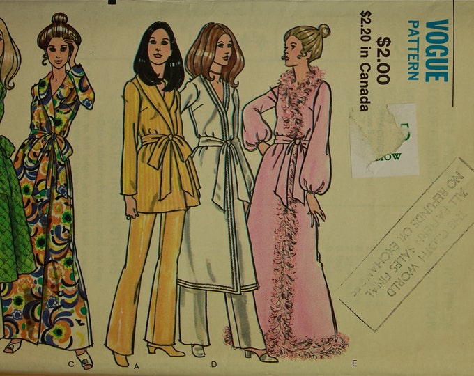 Vintage Bathrobe Housecoat Vogue Pattern 7921 Size Medium Etsy