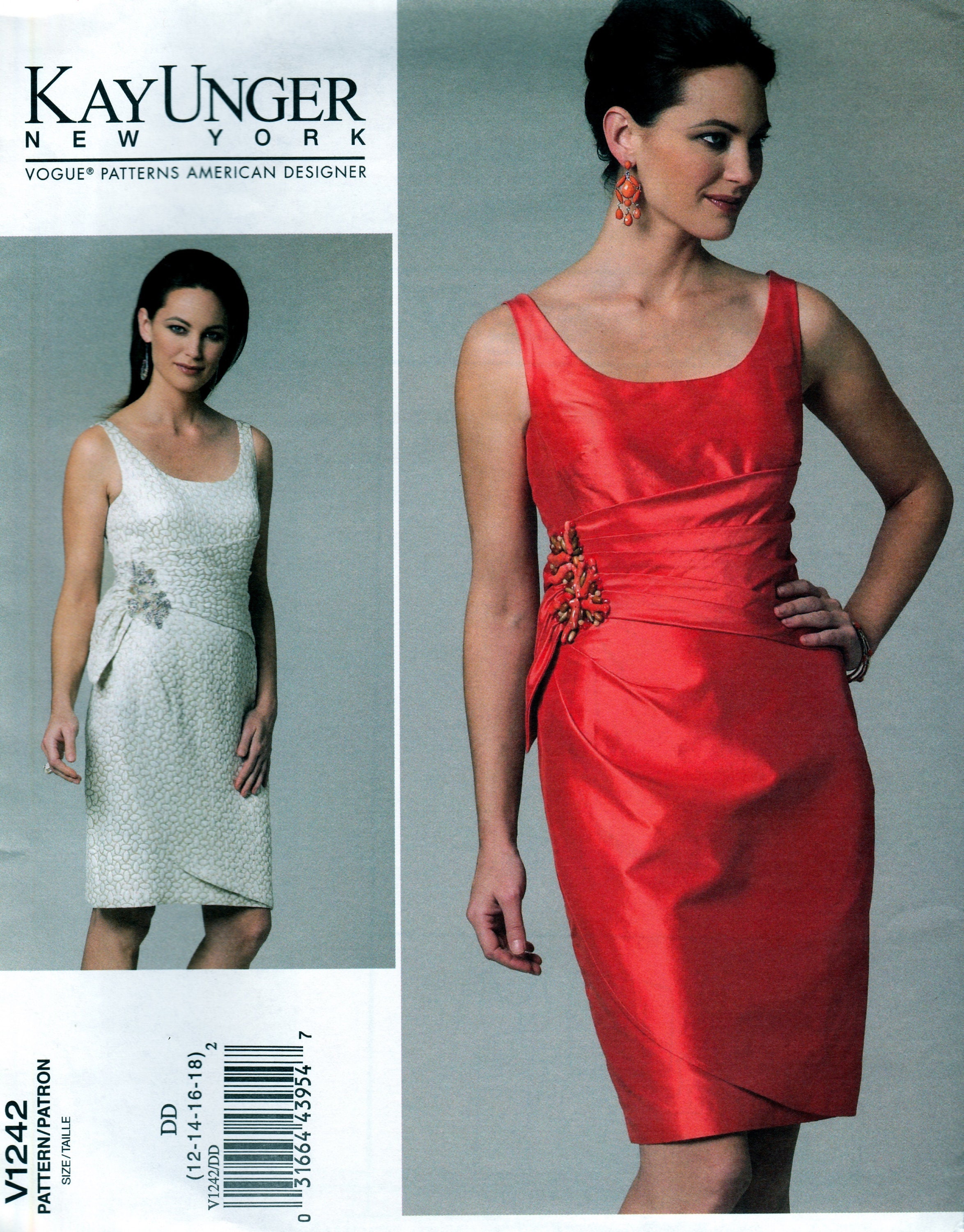 Party Dress by Kay Unger - Vogue 1242- Uncut Pattern - Etsy