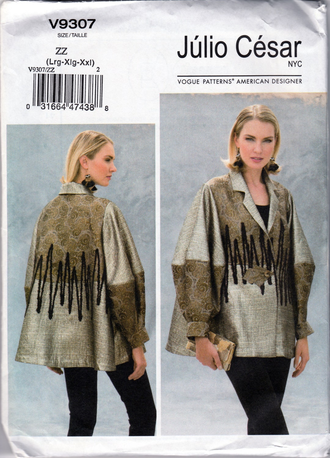 Julio Cesar Jacket Vogue 9307 Sewing Pattern - Etsy