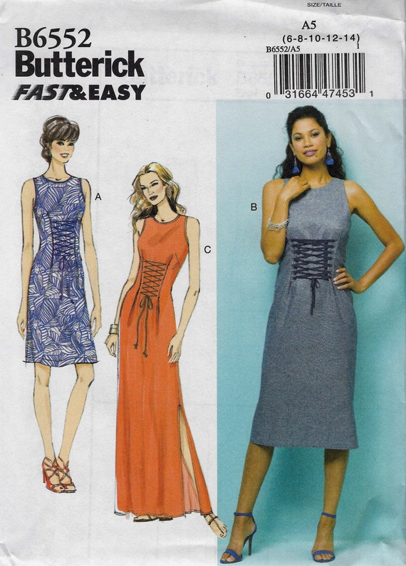 Butterick 6552 Dress, Front Lacing Sewing Pattern - Etsy Denmark
