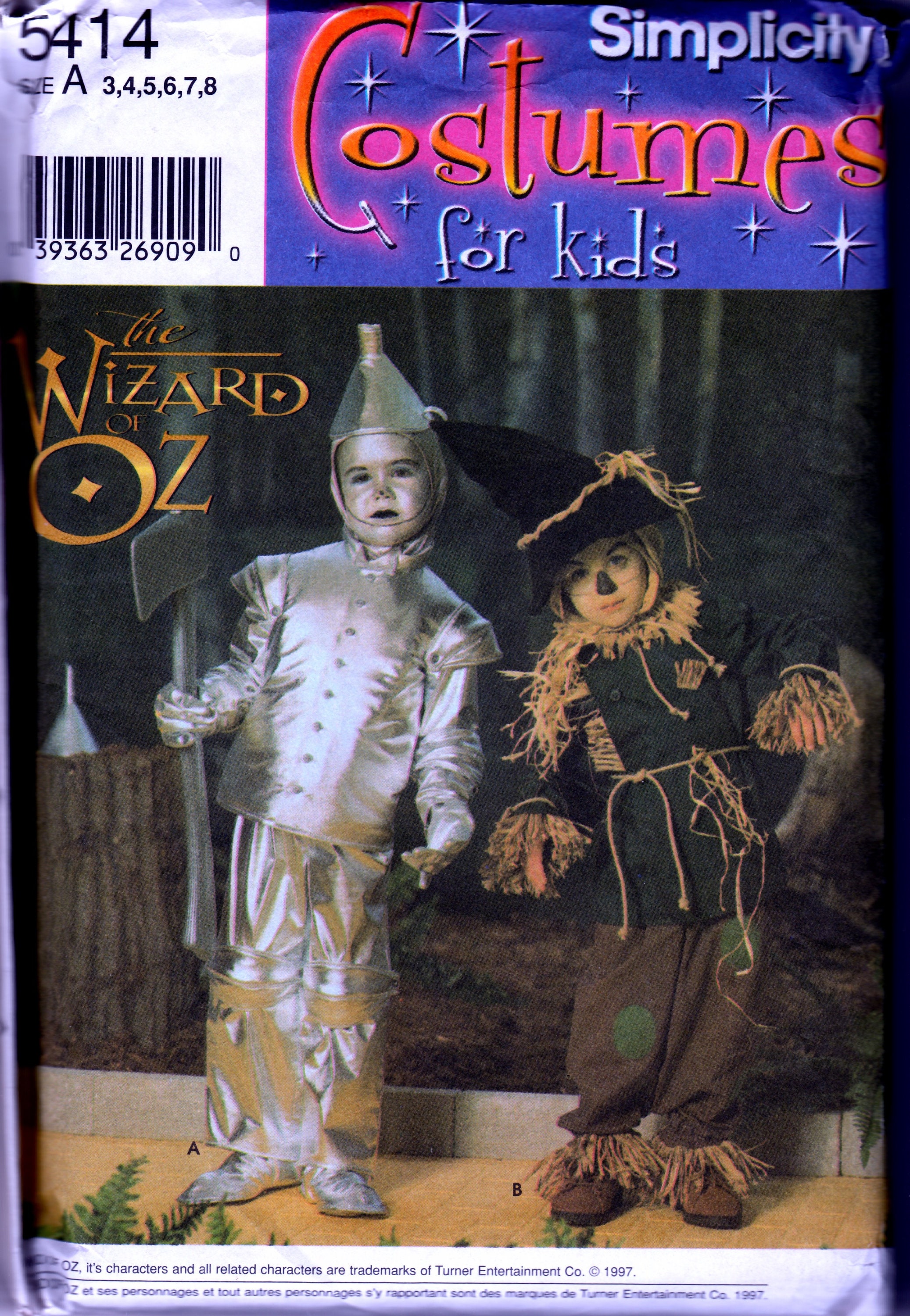 Tin Man and Scarecrow Costumes simplicity 5414 Uncut Pattern pic image