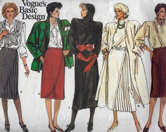 Wrap & Pleated Skirt Set - Vogue 1633 - Uncut Pattern