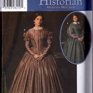 Historical Dress by Martha McCain Simplicity Fashion Historian Pattern 4400 Uncut Sizes 8-10-12-14 Bust 31.5-32.5-34-36"