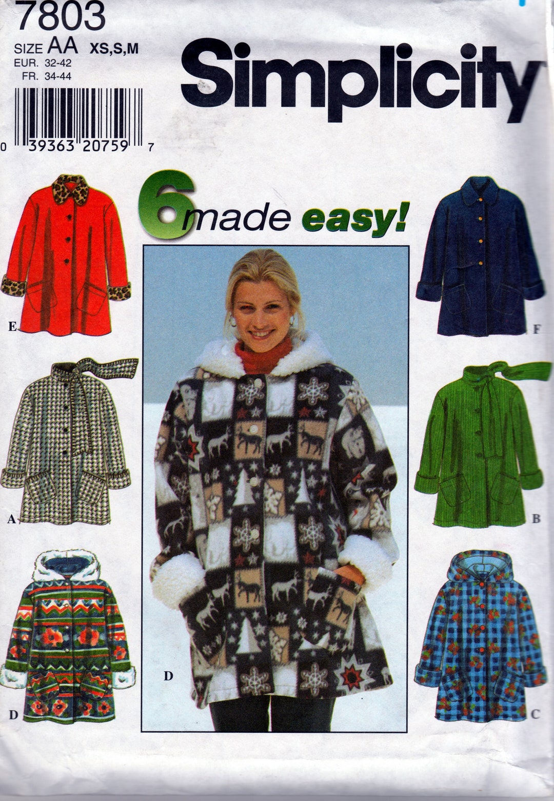 Coat Set Simplicity 7803 Uncut Sewing Pattern - Etsy