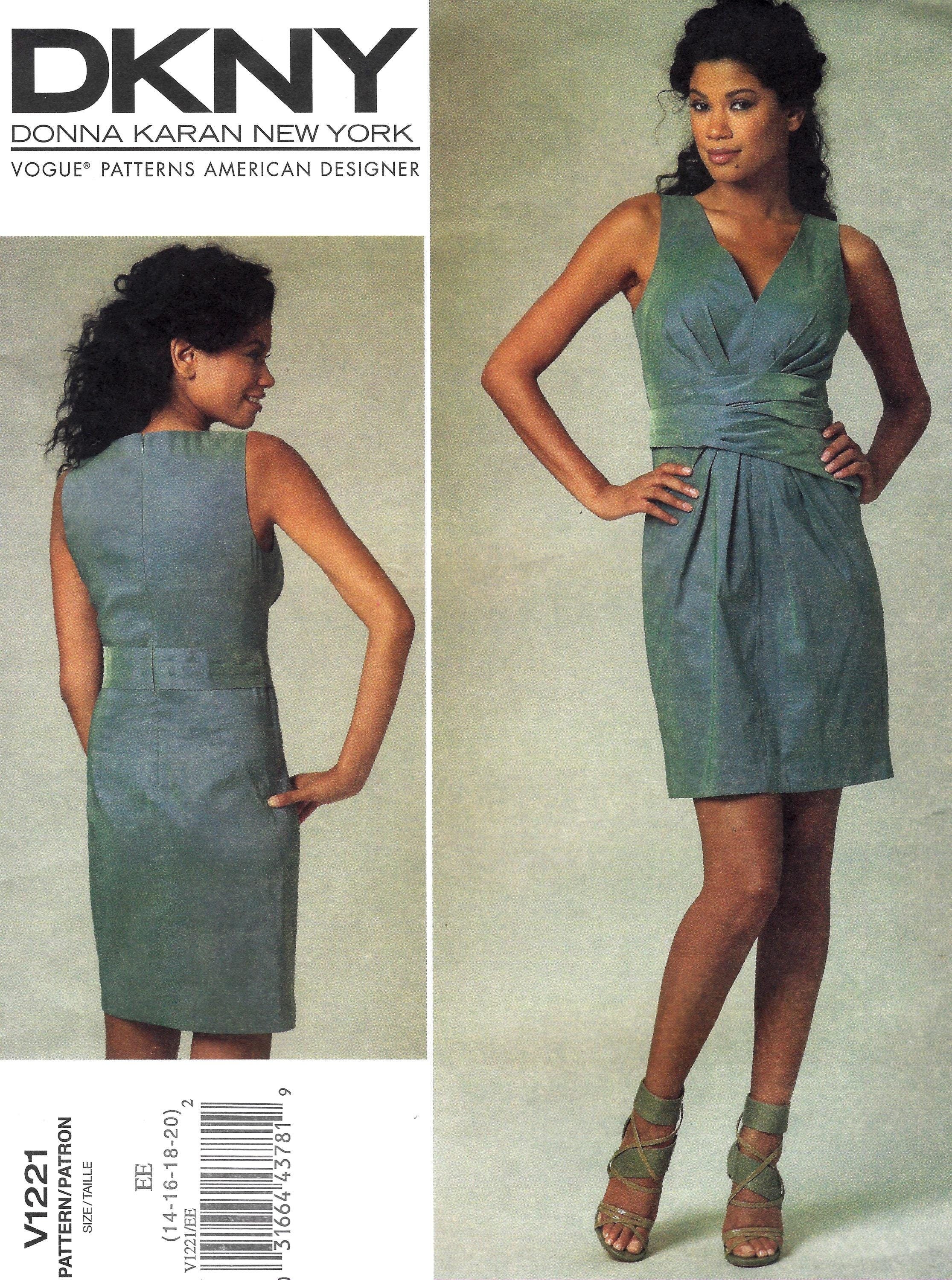 Vestido con escote pronunciado de Donna Karan Vogue 1221 Patron de costura sin cortar Etsy Mexico