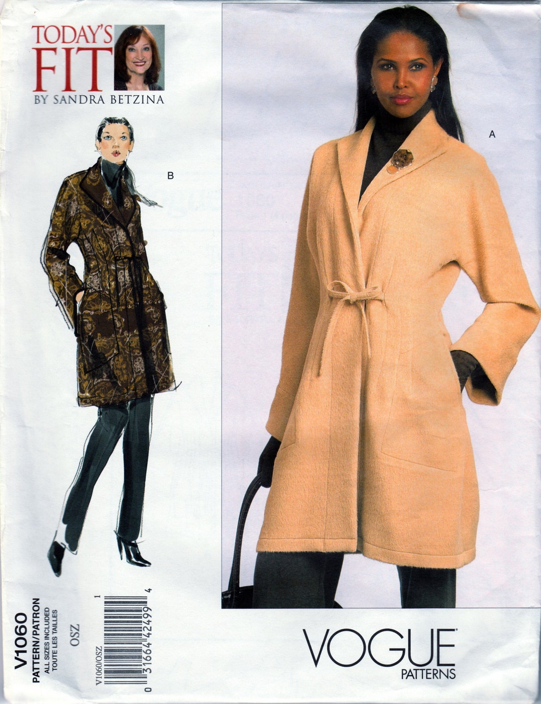 Coats by Sandra Betzina Vogue 1060 Uncut Pattern - Etsy