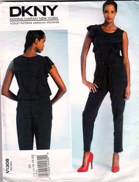 Jumpsuit by DKNY Vogue 1308 Uncut Pattern Etsy