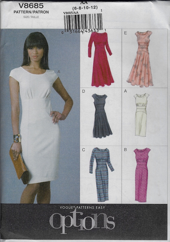 Dresses with Midriff Vogue 8685 Uncut Pattern | Etsy
