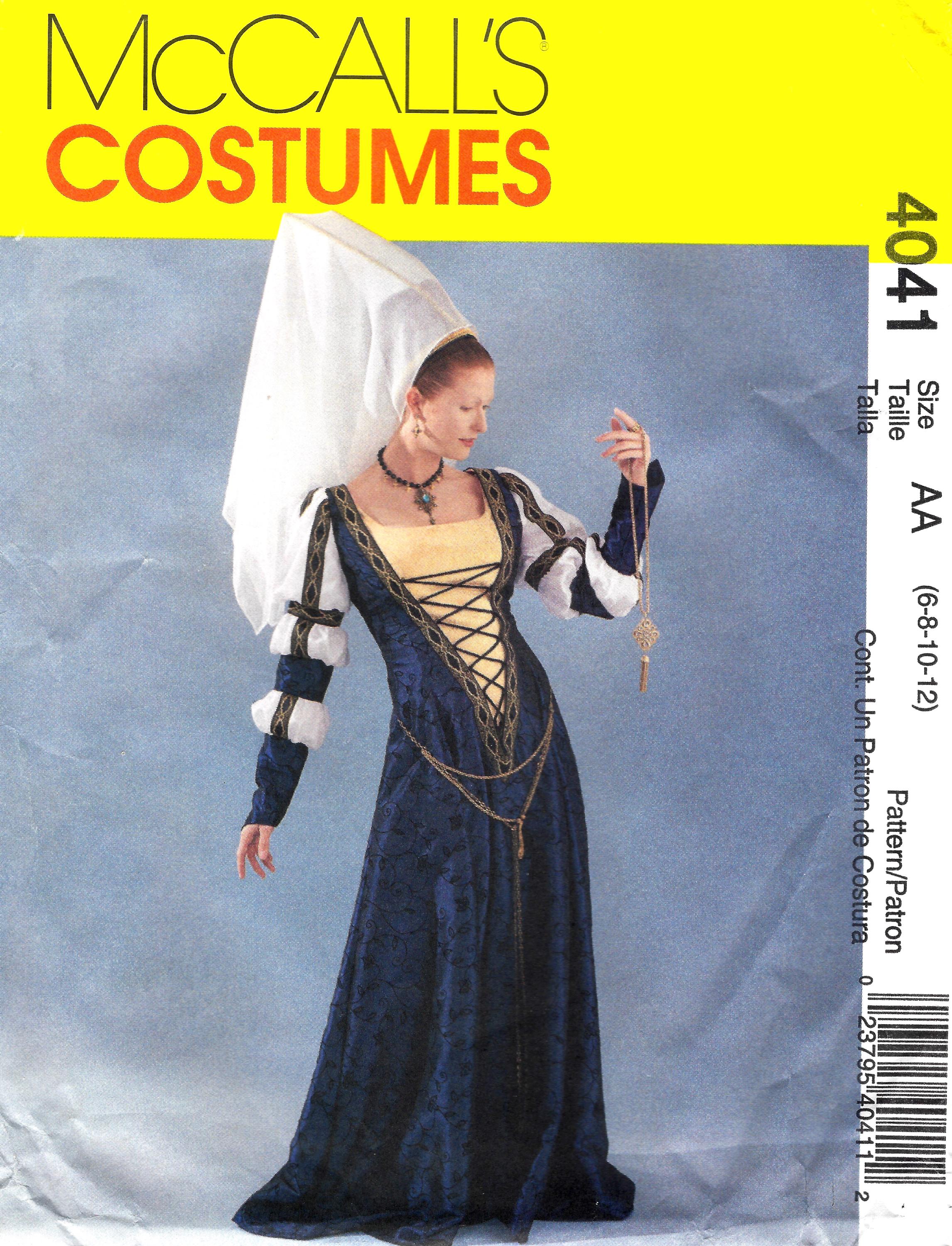 mccalls princess dress pattern McCall's 4041 Medieval Princess Costume Sewing Pattern