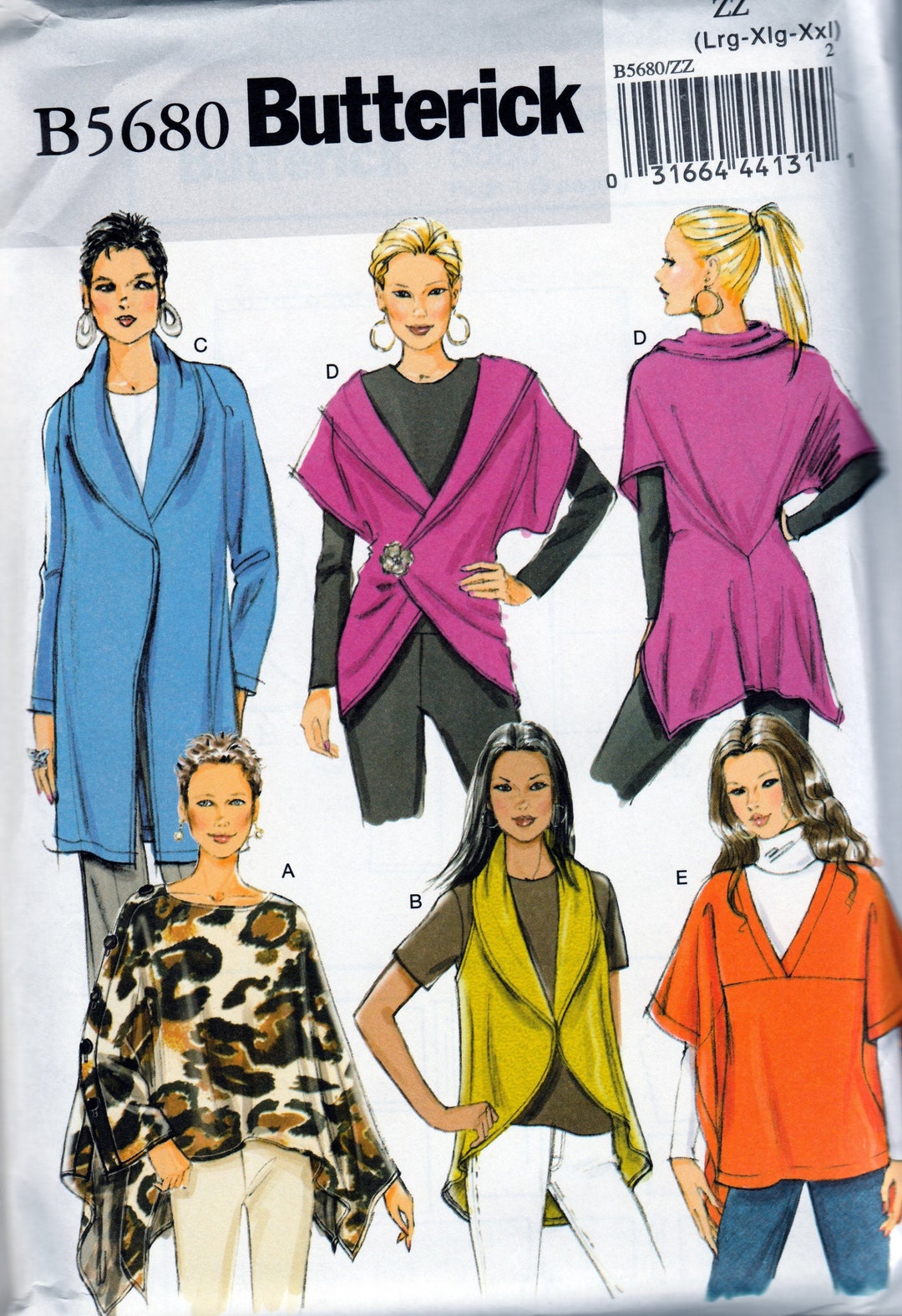 Butterick 5680 Wrap & Jacket Sewing Pattern - Etsy