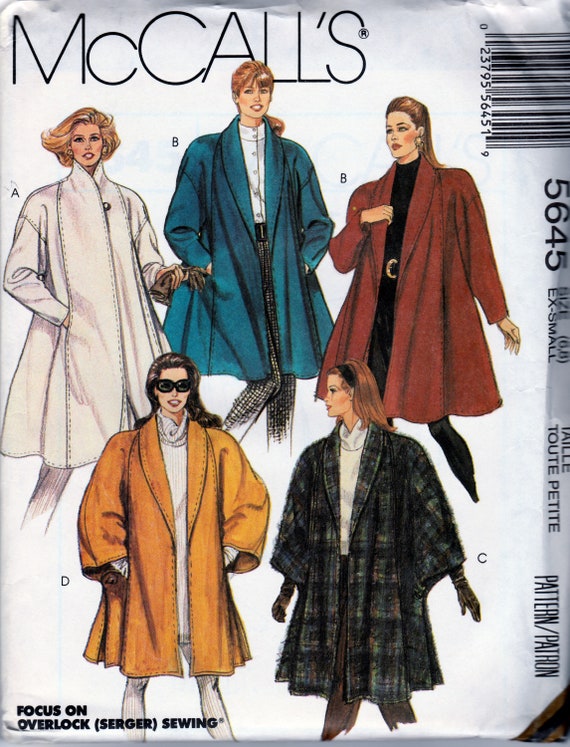 Coat & Cape Mccall's 5645 Uncut Pattern - Etsy
