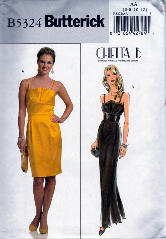 Chetta B Cocktail Party Dress Butterick 5324 Sewing Pattern