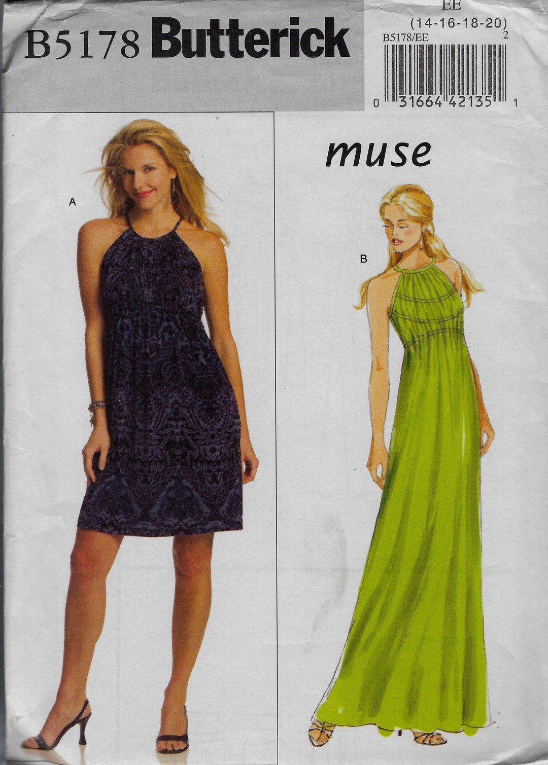 Dresses, Sleeveless by Muse - Butterick 5178 - Uncut Sewing Pattern - Etsy
