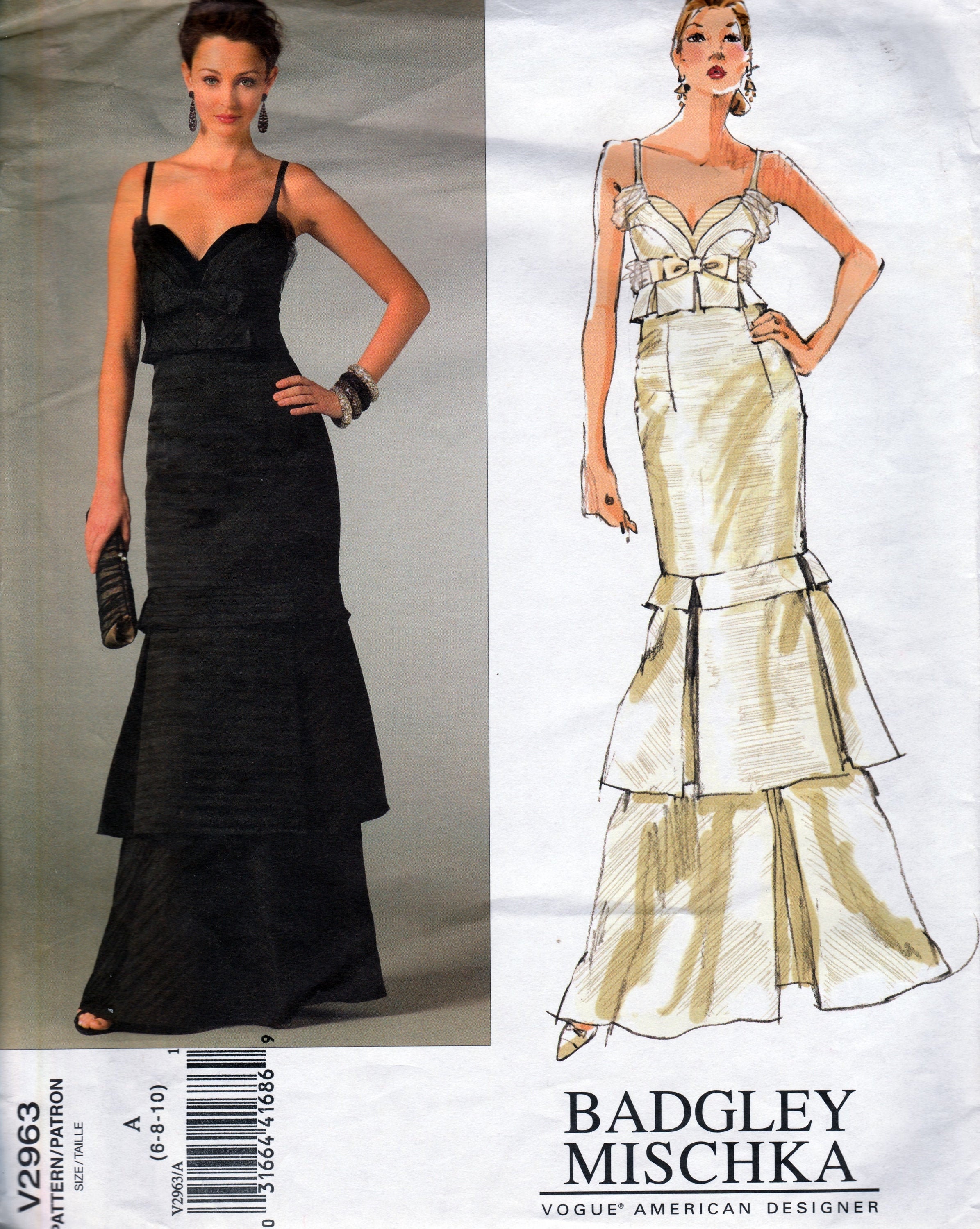 Misses Evening Dress Pattern Badgley Mischka Vogue American | Etsy Canada | Evening  dress patterns, Evening dresses, Dress