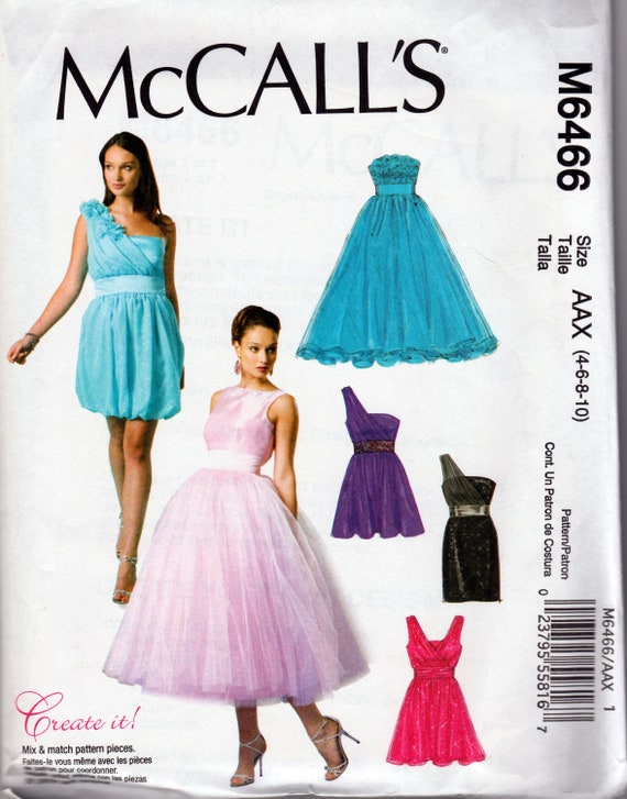 McCall's 6466 Tulle Dress Set Sewing Pattern McCall's 6466 Tulle Dress Set Sewing Pattern
