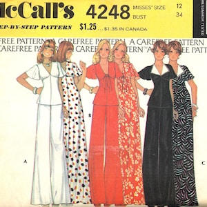 Maxi Dress, Top & Bell Bottom Pants - McCall&#39;s 4248 - Uncut Sewing Pattern