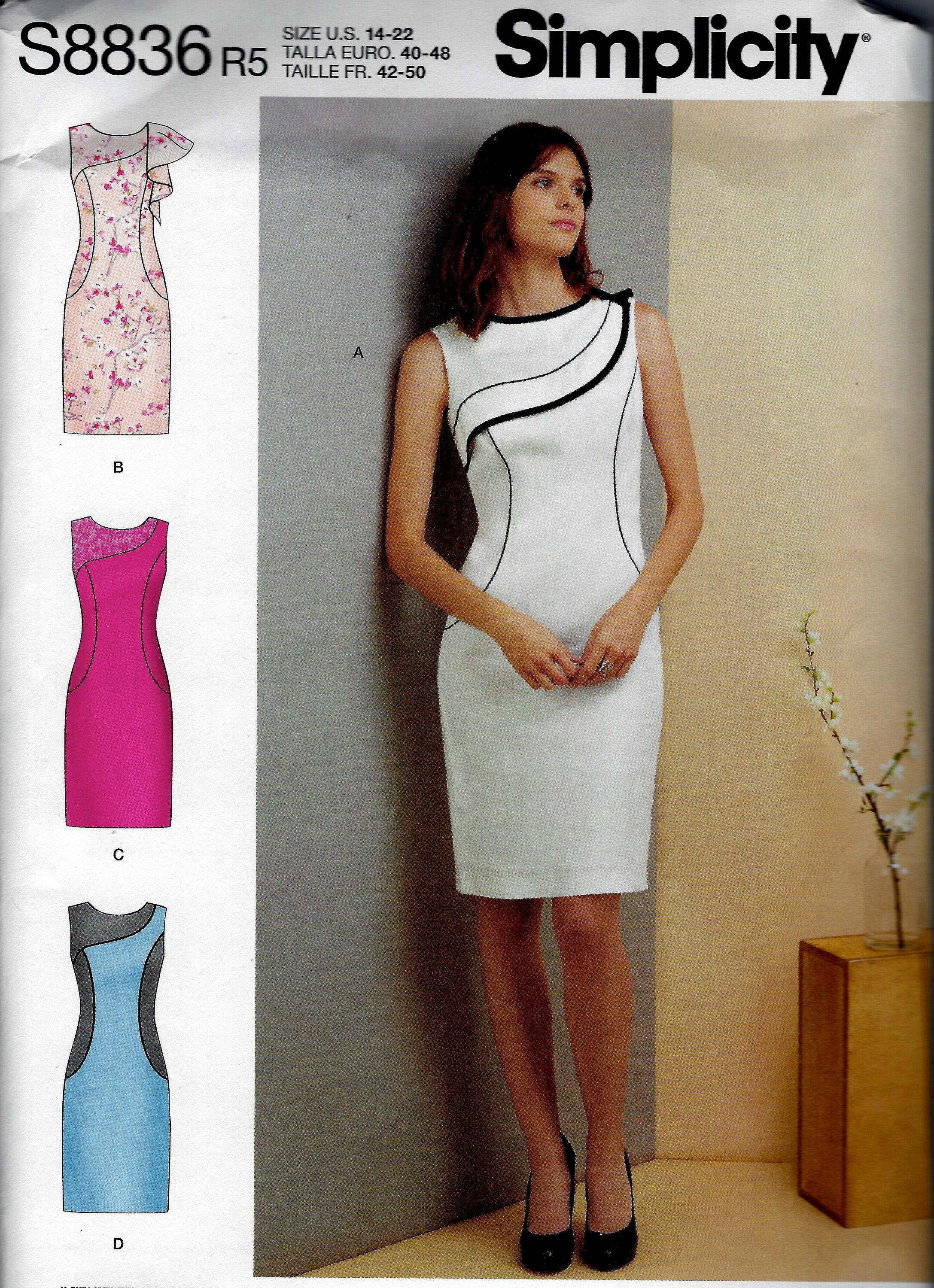 simplicity bodycon dress pattern Simplicity 8787 Misses' Learn-to-Sew Knit Dress