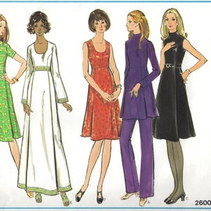 Retro 1970&#39;s Dresses, Pleated - Vogue 2600 - Uncut Sewing Pattern