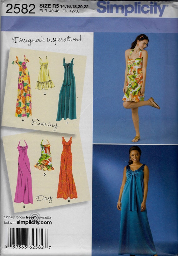 simplicity halter neck dress pattern PDS9794 | Misses' Knit Short Halter Dress and Halter Top