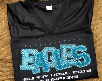 Eagles Super Bowl Bling Fan Spirit Jersey, Women's Philadelphia Eagles Fan Shirt, Jersey