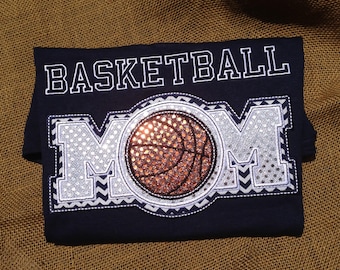 Basketball Fan Shirt: Monogrammed Applique Personalized Basketball fan bling jersey