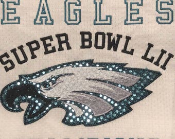 Eagles Inspired Super Bowl Bling Fan Spirit Jersey, Women's Philadelphia Eagles Fan Shirt, Jersey