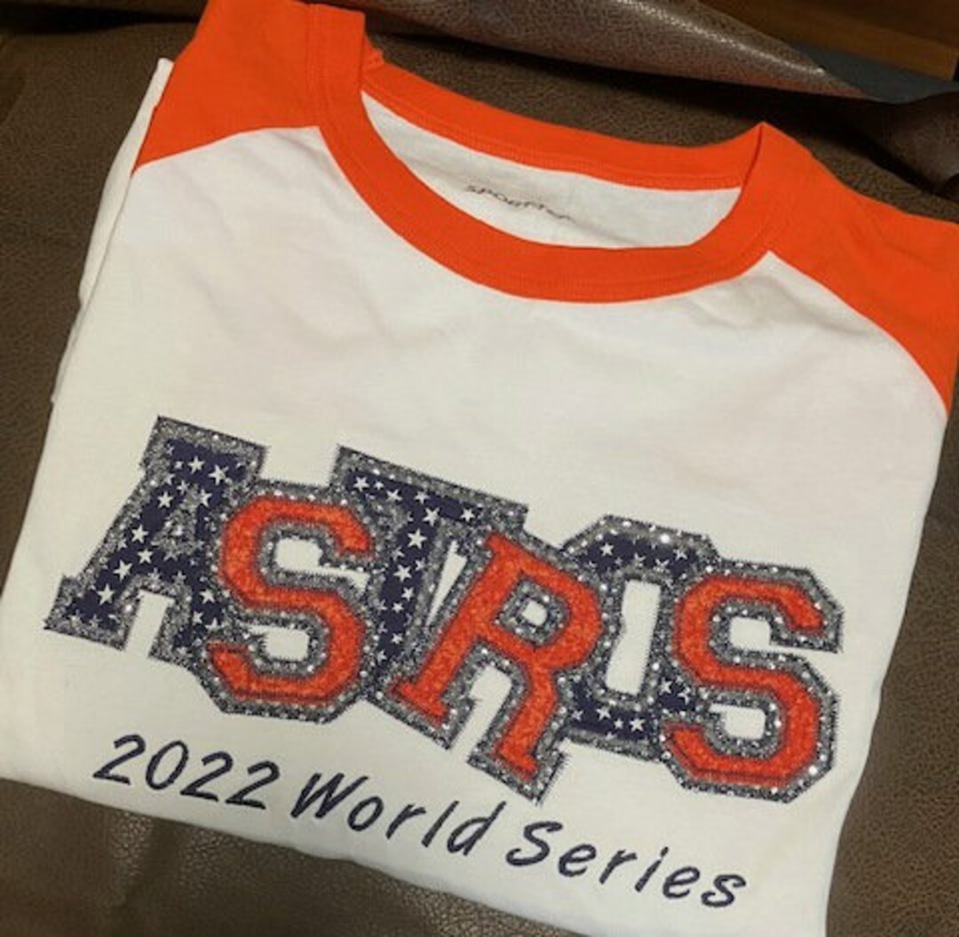 Crystal Embellished Texas Astros Bling V-Neck Tee – Sizes M & 3X main image 0