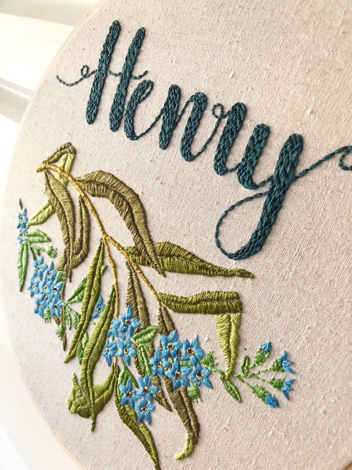 Custom Name Embroidery ~ Sign Gift Baby Child Family Announcement ...