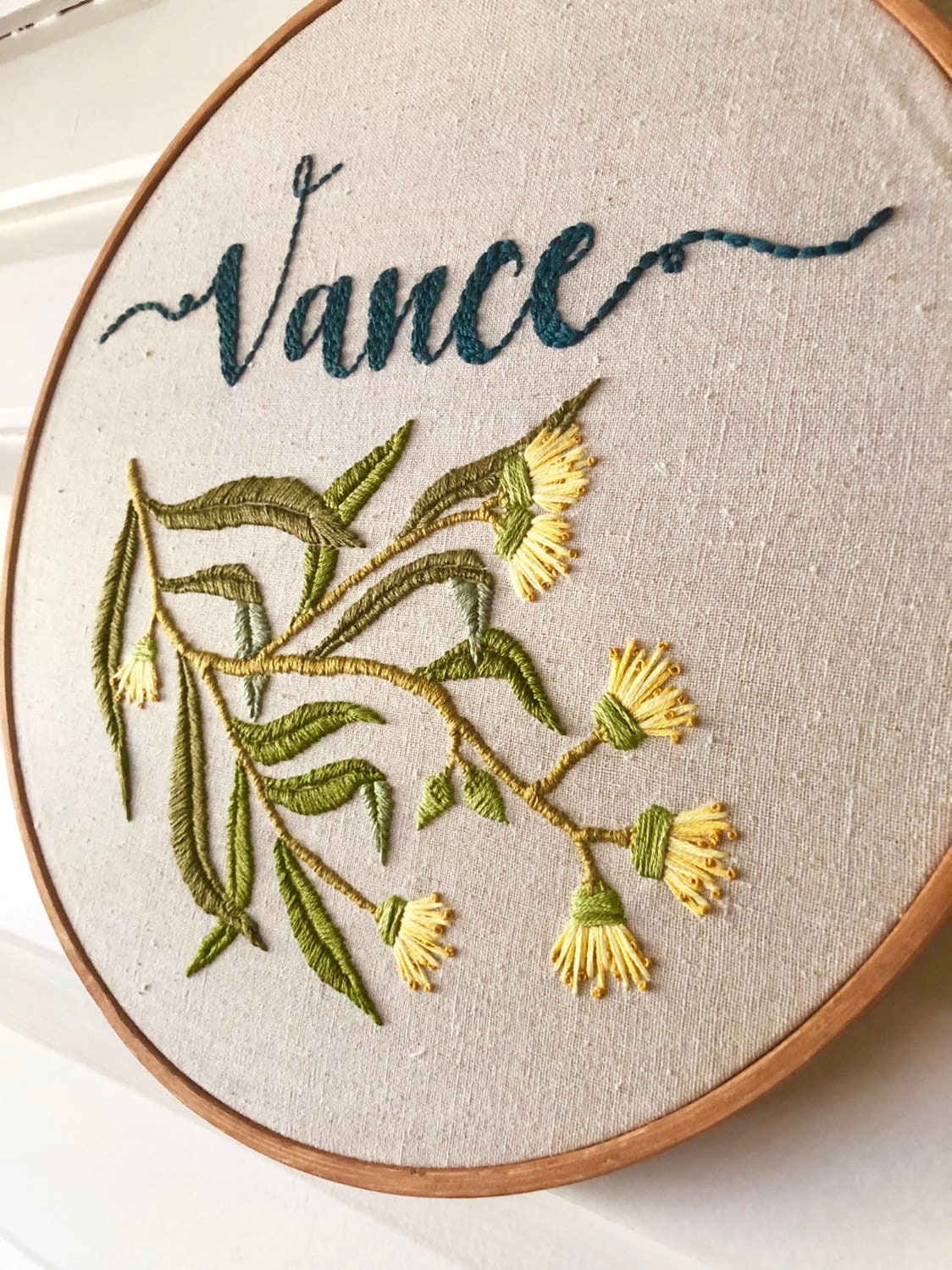 Custom Name Embroidery ~ Sign Gift Baby Child Family Announcement ...