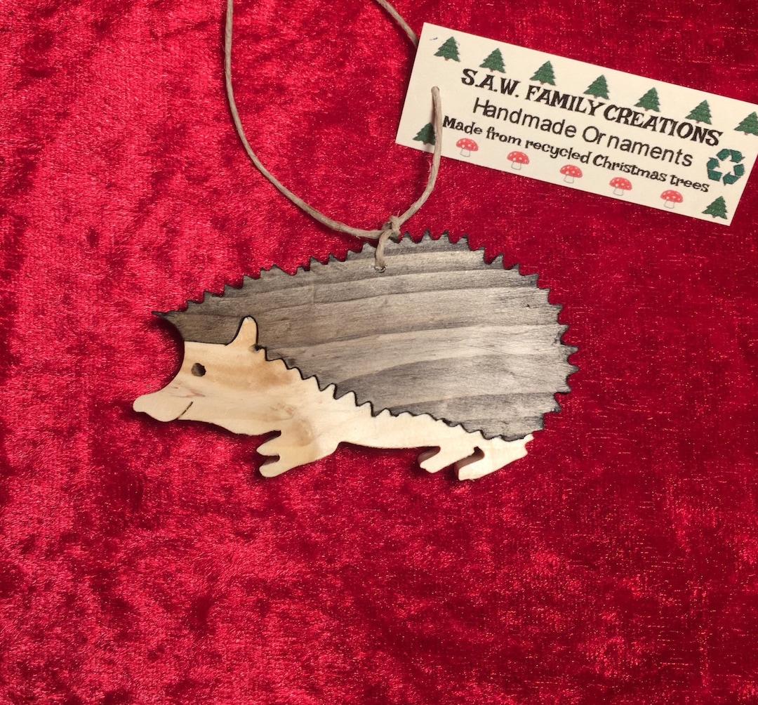 Handcrafted Wooden Hedgehog Ornament. Please See Description Etsy