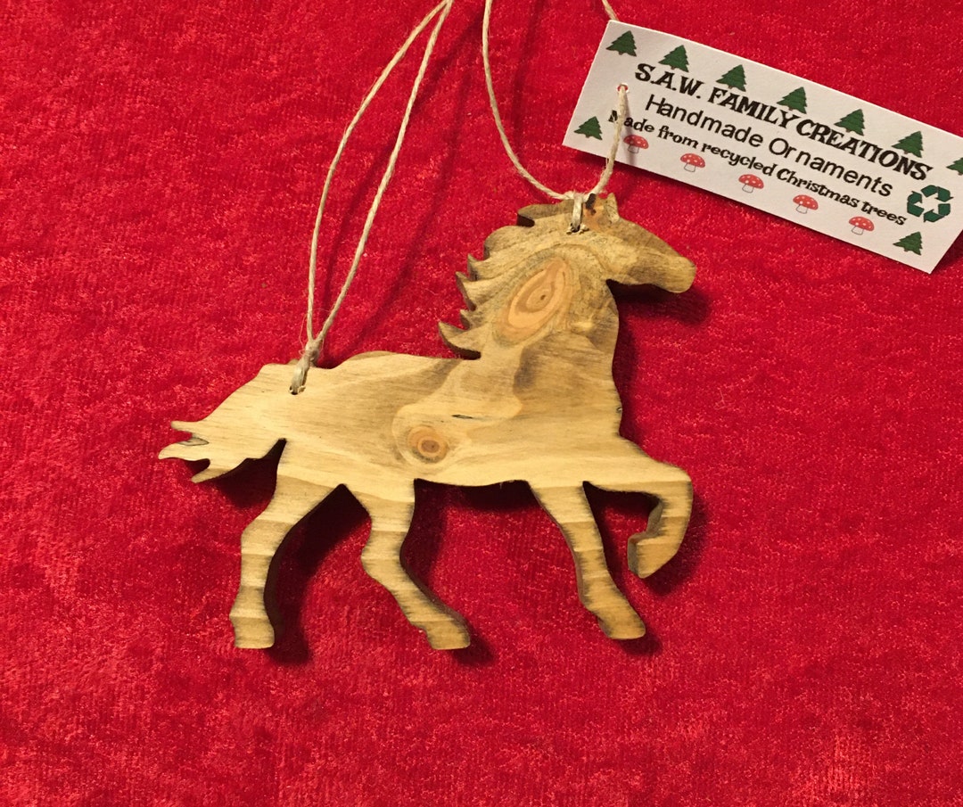 Handcrafted Wooden Horse Ornament. Please See Description for Etsy