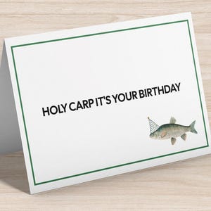 Holy Carp It&#39;s Your Birthday - Lustige Geburtstagskarte, Geburtstagswortspiel, Angeln Geburtstagskarte, humorvolles Geschenk für Fischer