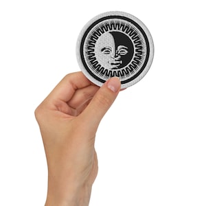 Celestial Moon | Embroidered Patch | Circular 3 In