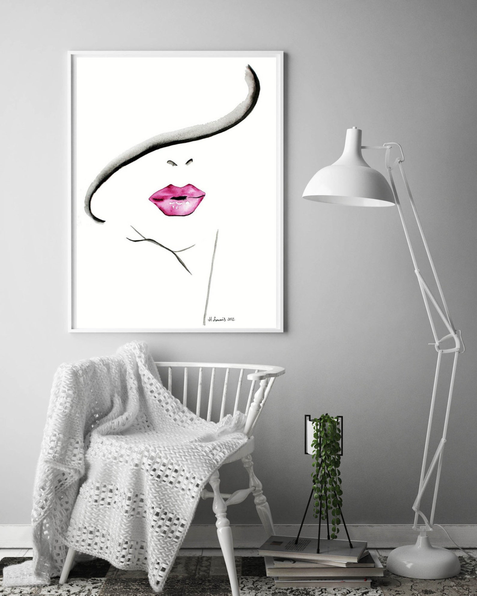 Fashion Illustration Print by Helen Simms Titled the Lipstick Conundrum ...