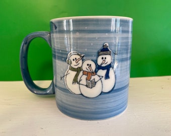 Eddie Bauer Snow Family Christmas Winter Mug Coffee Tea Hot Cocoa 14 oz Santa