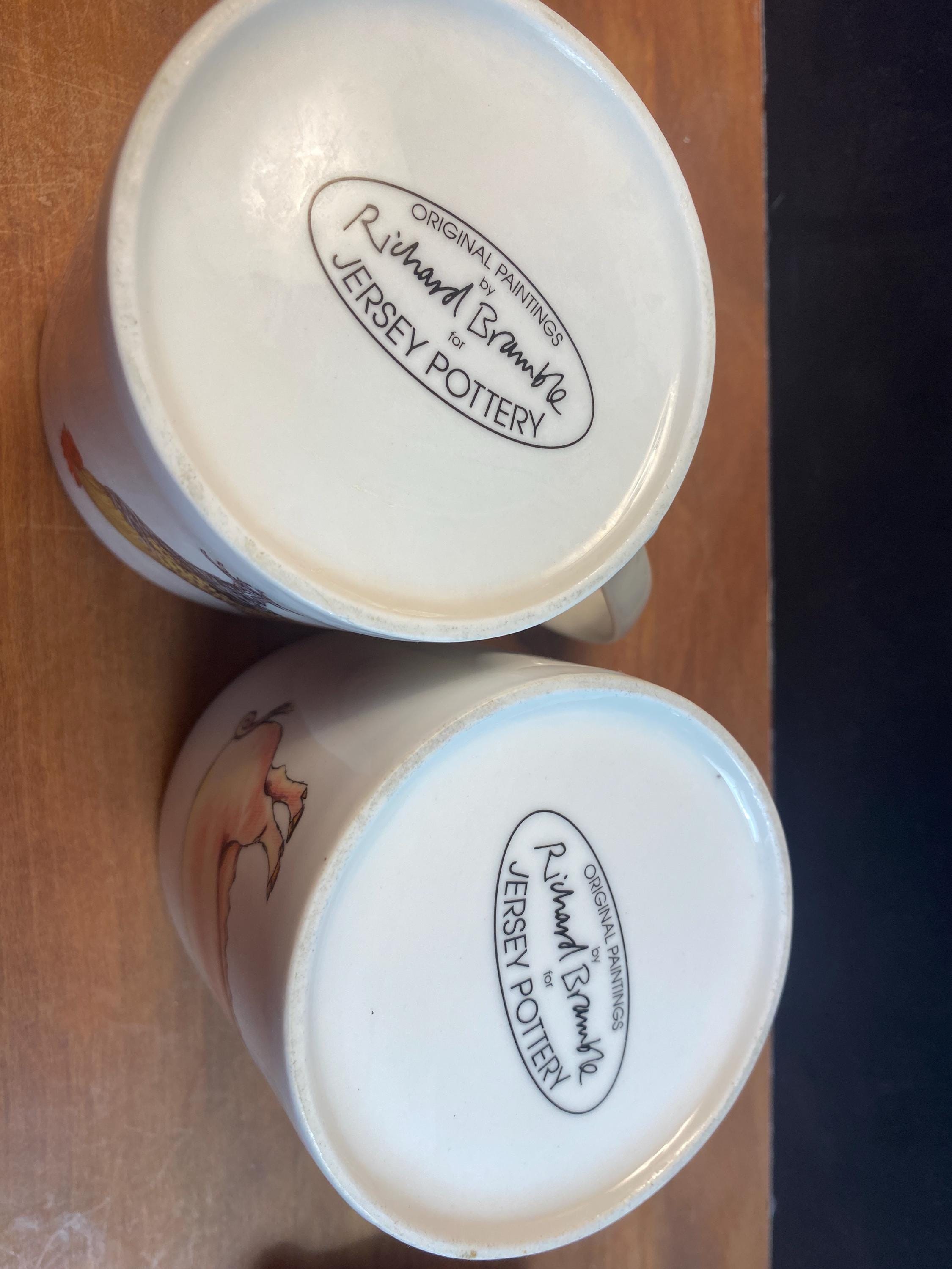 Jersey Pottery Richard Bramble Farmhouse Pig and Rooster Coffee